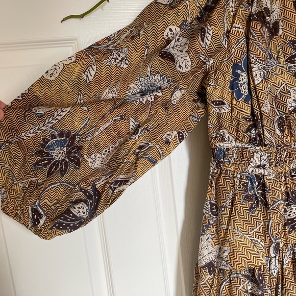 Ulla Johnson Tahlia Dress Size 12 Yellow Print - Picture 8 of 9